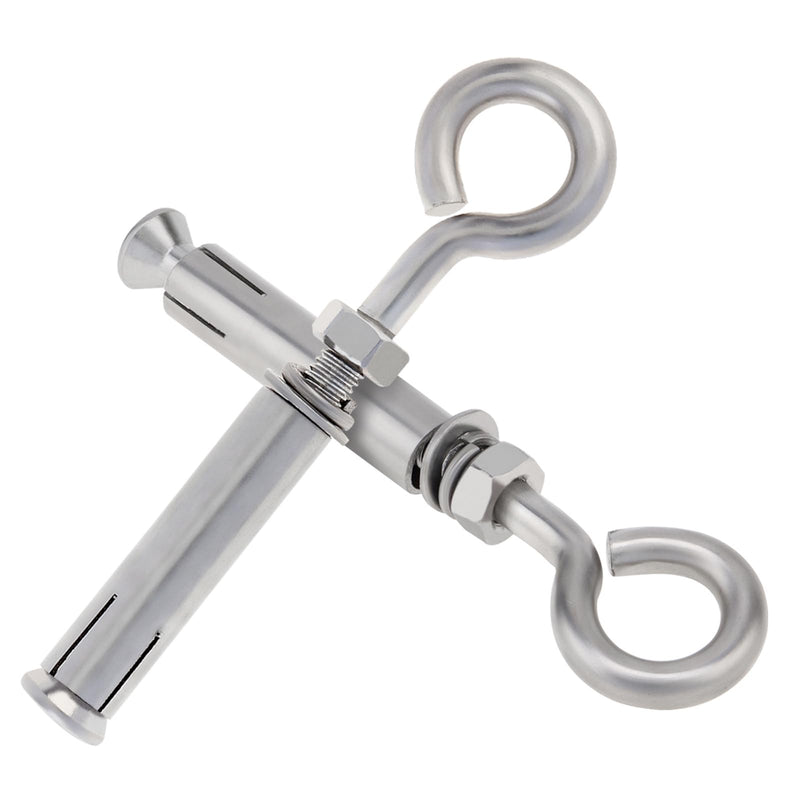 [Australia - AusPower] - 5 Pack M10*117mm Concrete Eye Bolt, PNXKTXO Eyebolt Screw Hooks Stainless Steel Wall Concrete Brick Anchor, Heavy Duty Eyebolts Expansion Lifting Ring Bolt Fastener 3/8" 5PCS - M10 3/8inch 