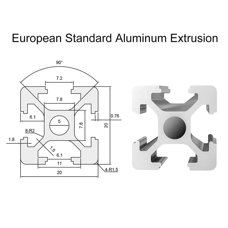 [Australia - AusPower] - 4pcs 300mm T Slot 2020 Aluminum Extrusion European Standard Anodized Linear Rail for 3D Printer Parts and CNC DIY Silver(11.8inch) 4pcs 300mm 