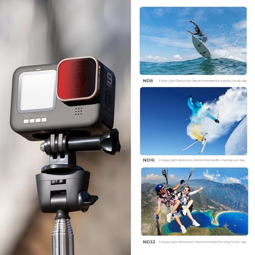 K&F CONCEPT ND/PL Lens Filter Kit for GoPro Hero 13/12/11/10/9 ND8/PL+ND16/PL+ND32/PL+ND64/PL
