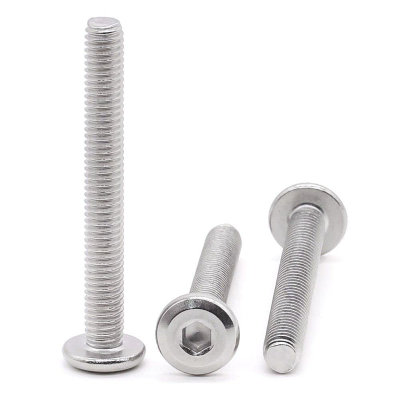 [Australia - AusPower] - Glvaner M10-1.5 x 50mm Binding Screws Furniure Screws, Connection Bolt, Flat Round Head Socket Head Cap Screws, 304 Stainless Steel 18-8 Full Thread, 10 pcs 