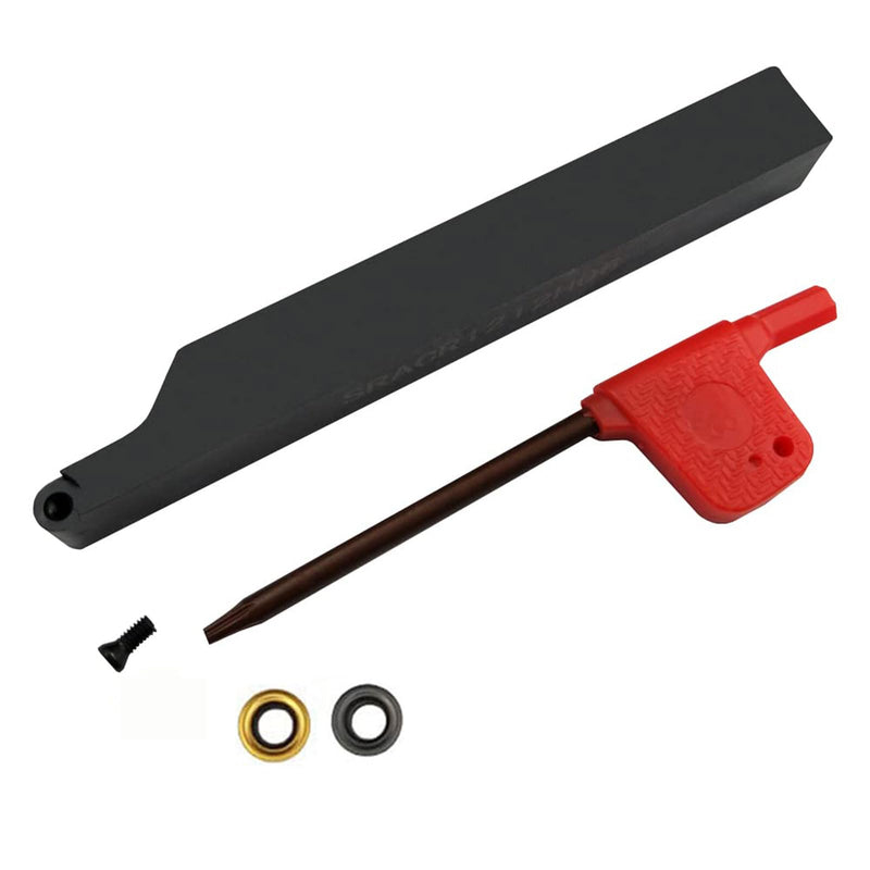 [Australia - AusPower] - 3/8” 1/2" SRACR1010/1212 H06 Lathe Turning Holders Lathe Turning & Profiling Tool Holder with RCMT0602 Round Carbide Milling Inserts For steel stainless steel (2pcs 1/2 holders+ 10pcs inserts) 2pcs 1/2 holders+ 10pcs inserts 