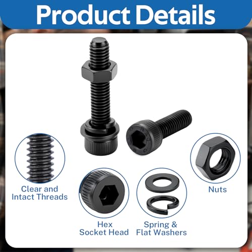 VAKADAKA 1760-piece M2 M3 M4 M5 hex socket screw assortment kit with nuts and washers