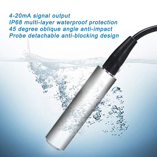 [Australia - AusPower] - Liquid Level Transmitter 5m Cable Water Level Sensor Detector Pressure Transmitter for Water Gas Oil 1232VDC 420mA(0-2m) 