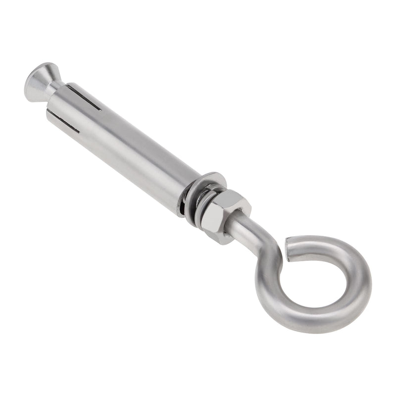 [Australia - AusPower] - 5 Pack M10*117mm Concrete Eye Bolt, PNXKTXO Eyebolt Screw Hooks Stainless Steel Wall Concrete Brick Anchor, Heavy Duty Eyebolts Expansion Lifting Ring Bolt Fastener 3/8" 5PCS - M10 3/8inch 