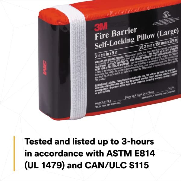 [Australia - AusPower] - 3M Fire Barrier Pillows FB369, Large Size, Self-Contained, Intumescent, Re-enterable, Re-Useable, 3 in x 6 in x 9 Inch 3 in x 6 in x 9 Inch, 