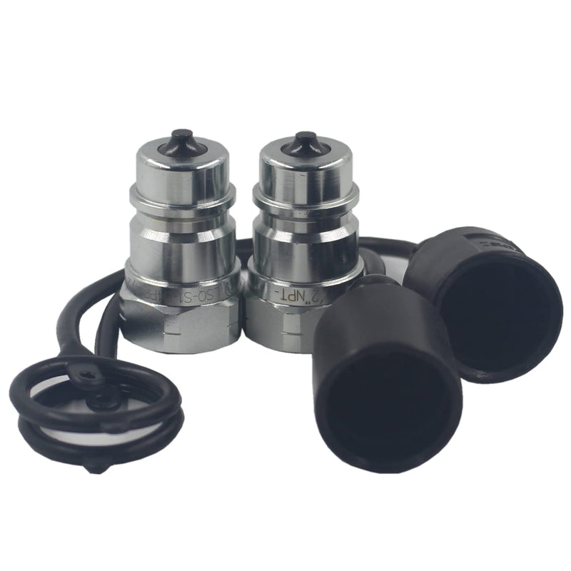 [Australia - AusPower] - 2 Pcs- Ag Type Poppet Valve ISO5675/ISO7241-A Plug Hydraulic Quick Connect Male Coupler LSQ-S1-04PF 1/2'' NPT Ag Poppet Valve 1/2''NPT Male 2PCS 