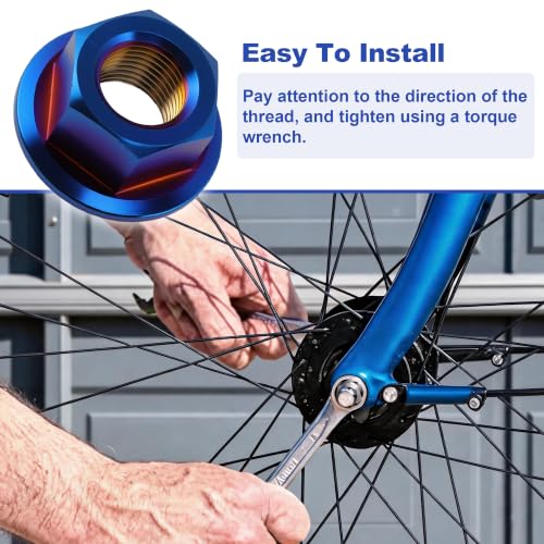 HOPESPANNER GR5 titanium alloy sprocket locknut, M10x1.0 thread, burnt blue finish, 5-piece set