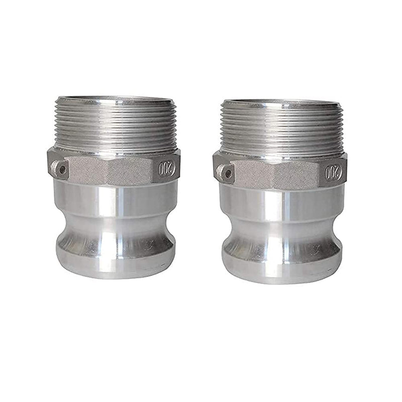 [Australia - AusPower] - 2 pcs Aluminum Camlock (2" Part F) Cam & Groove Hose Fittings, cam Lock Fittings Male Adapter x Male NPT Thread cam Lock Fittings camlock Coupling (2'') 2 
