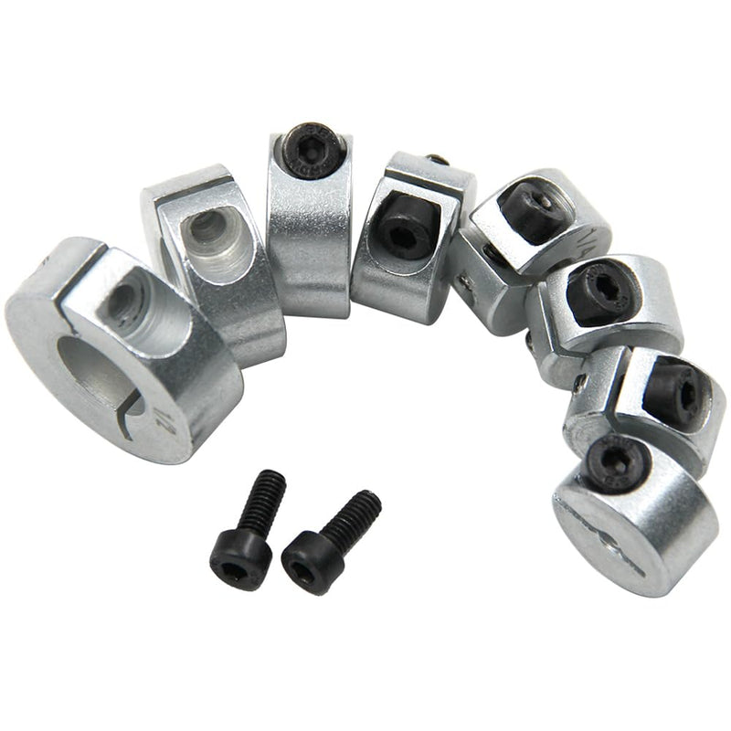 [Australia - AusPower] - 8 Pcs Drill Bit Stop Collar Set Split Ring Clamping Shaft Collars Drilling Limit Ring Drill Depth Stop Bit with M5 Set Screws (Imperial 1/2", 7/16", 3/8", 5/16", 1/4", 7/32", 3/16", 1/8") 