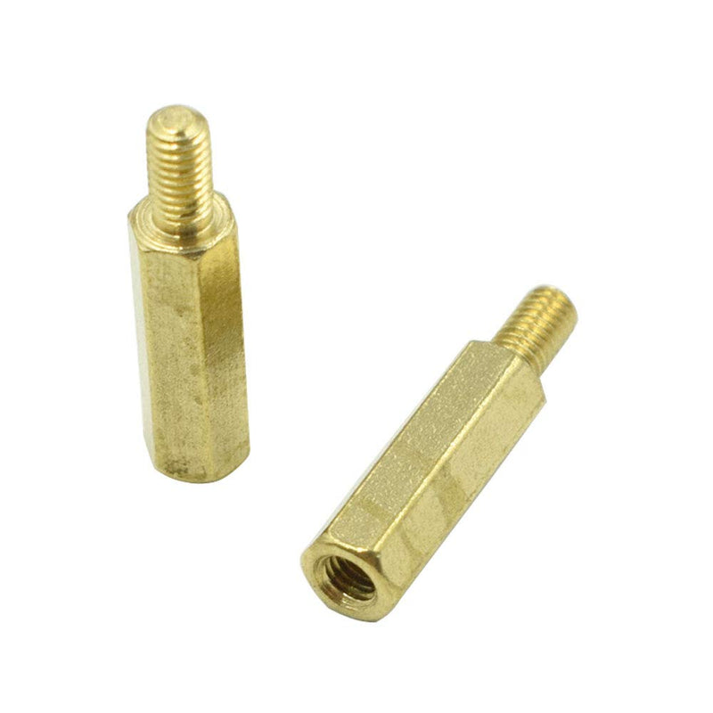 [Australia - AusPower] - M3 x 15mm + 6mm Male to Female Thread Brass Hexagon Hex Standoff Spacer Pillars - (50 Pcs) M3 x 15mm + 6mm 