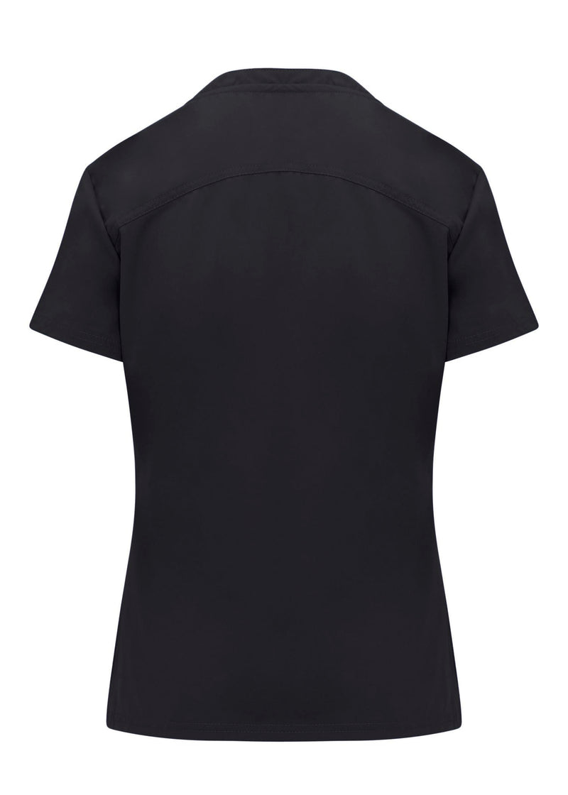 [Australia - AusPower] - Natural Uniforms Womens Cool Stretch Modern Tuck-In Top Yoga Jogger Scrub Set with Regular and Petite Sizes Black Small 
