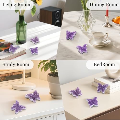 ZHIYUXI Butterfly Gifts Crystal Butterfly Cluster Amethyst Healing Crystals U# Butterfly