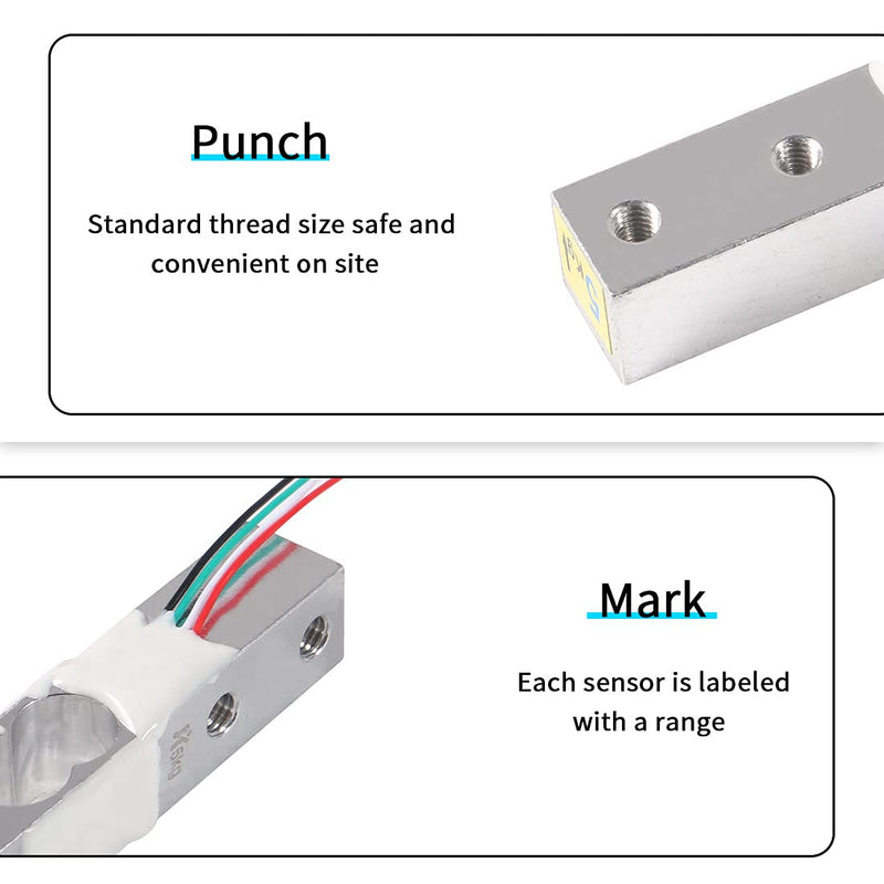[Australia - AusPower] - ALAMSCN Pack of 2 5 kg Load Cell Weight Sensors Digital Scales Load Cell + 2 Pieces HX711 Load Cell Weight Sensor Module for Arduino Microcontroller DIY (5 kg + HX711) 5 kg + HX711 