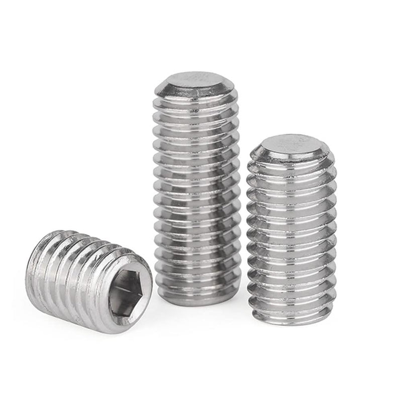 [Australia - AusPower] - Junter 50pcs M3 x 6mm A2 Stainless Steel Flat Point Grub Hex Socket Set Screws Metric DIN913 