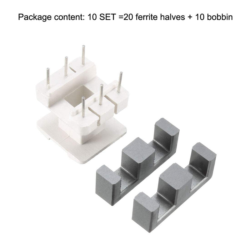 [Australia - AusPower] - uxcell 20 Sets EE25 3 with 3pin Transformer Bobbin PC40 Ferrite Core Vertical 40 Ferrite Halves and 20 Bobbin 