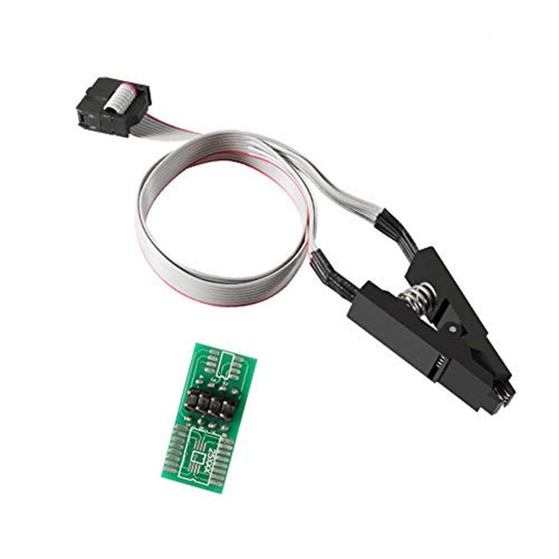 [Australia - AusPower] - ALMOCN SOIC8 SOP8 Flash Chip IC Test Clips Socket Adpter Programmer BIOS + CH341A 24 25 Series EEPROM Flash BIOS USB Programmer Module (Double Clip + USB) 