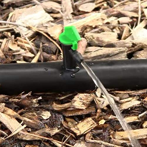 [Australia - AusPower] - Lxcom Lighting 100 Pack 4 GPH Flag Drip Emitter Drip Emitters 16L/H Emitter Sprinkler Drippers System Parts Connect 4mm/7mm Hose for Lawn Vegetables Garden (Green) 