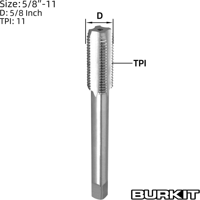 [Australia - AusPower] - Burkit 5/8"-11 UNC Thread Tap Right Hand, HSS 5/8 x 11 UNC Straight Fluted Machine Tap 5/8-11 UNC 
