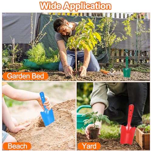 HARFINGTON 4-piece pink mini metal hand trowel set for digging, planting, weeding, and transplanting flowers