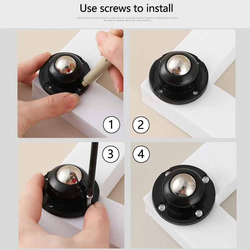 [Australia - AusPower] - Self Adhesive Caster Wheels for Furniture,Storage Box,Trash Can,PC Stainless Steel Universal Pulley 360 Degree Rotating Adhesive Caster Wheels 1 Inch Low Profile Swivel Wheels Black 4 Pack Black?1 inch? 4.0 
