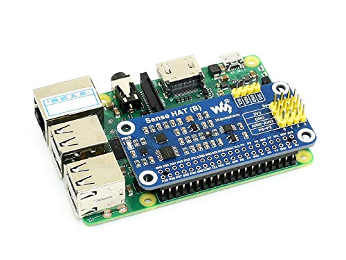 Waveshare Sense HAT (B) for Raspberry Pi Onboard Multi Powerful Sensors Such as Gyroscope Accelerometer Magnetometer Barometer Temperature Humidity Sensor Communicated via I2C Interface