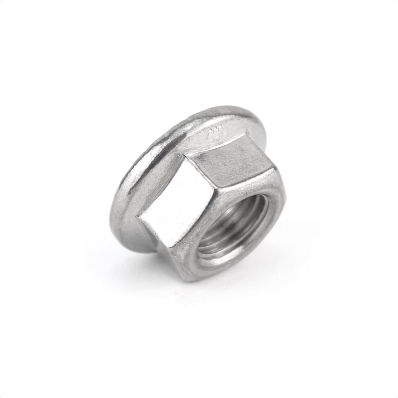 [Australia - AusPower] - 8 Pieces M10 x 1.25mm Serrated Flange Nut Hex Lock Nuts, Fine Thread, Stainless Steel 304 