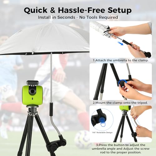 Tripods Umbrella Compatible with Xbotgo Chameleon T4 & T1 Tripods – 50cm UV Protection, 180° Rotatable Design Photography Umbrella, Sunshield for Gimbal and Phone
