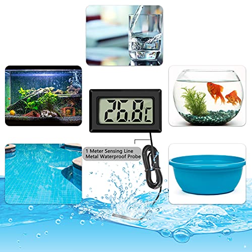 Thlevel Mini LCD Digital Thermometer Temperature / Humidity Tester Hygrometer | for fridge freezer aquarium Black+white
