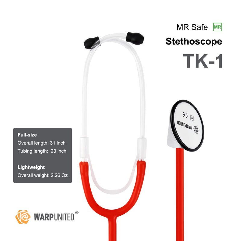 [Australia - AusPower] - TK-1 MRI MR Safe Stethoscope Dual-Frequency Scarlet Red 