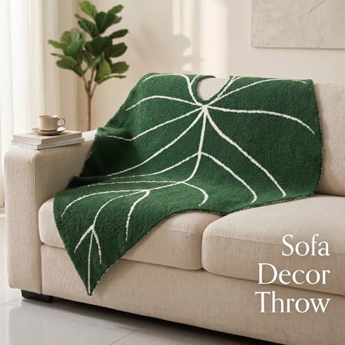 Leaf Sherpa Blanket Large – Soft Throw for Sofa & Bed