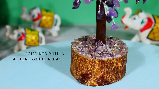 Amethyst Tree - Crystal Tree - Purple Crystal - Gemstone - Feng Shui Money Tree - Crystal Tree of Life - Crystal Bonsai Tree - Spiritual Tree - Crystal Decor - Chakra Tree - Good Luck Charm 10 Inch Amethyst Silver Wire