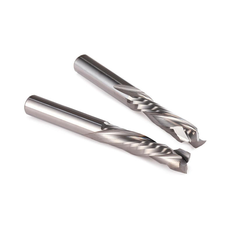 [Australia - AusPower] - 8 mm Shank Compression CNC Milling Cutter End Mill 2 Pieces 2 Flute Spiral Groove Cutter 35 mm Cutting Length Up & Down Cut Spiral Cutter Bit Solid Carbide End Mill Groove Cutter for Wood, Density 8x35x70mm 