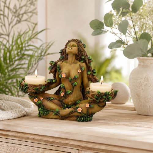 Balance of Nature Tree Spirit Double Tealight Holder 19cm, Brown