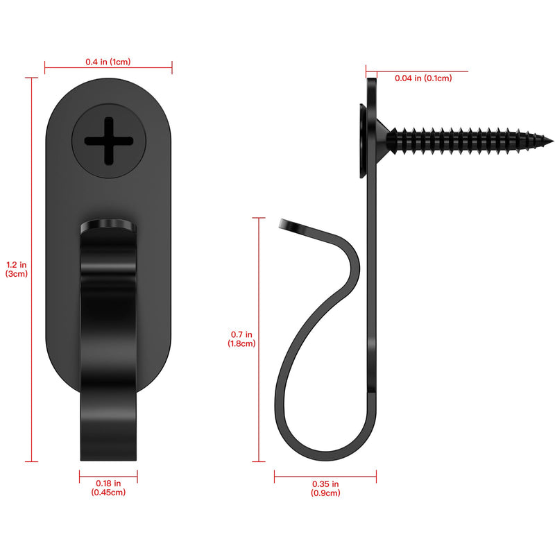 [Australia - AusPower] - String Lights Hanger Hooks, Stainless Steel Lights Clips, Outdoor Screw Hooks for Christmas Party Easy Release Wire and Fairy Led Lights, 20 Packs - Black 