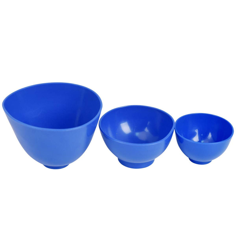 [Australia - AusPower] - 4Pcs One Set Silicone Flexible Rubber Impression Mixed Alginate Bowl Dental Mixing Bowls Blue 