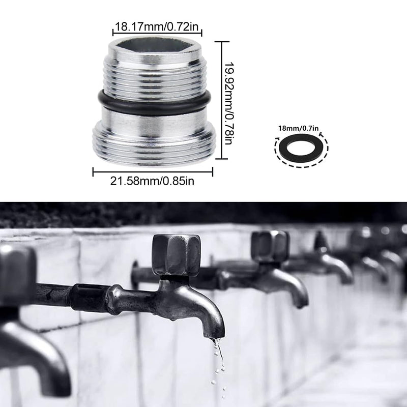 [Australia - AusPower] - BlueXP M18-M22 Male Thread Metal Tap Adapter with Rubber Seal for Bathroom Kitchen Water Purifier Pack of 2 2 Stück 