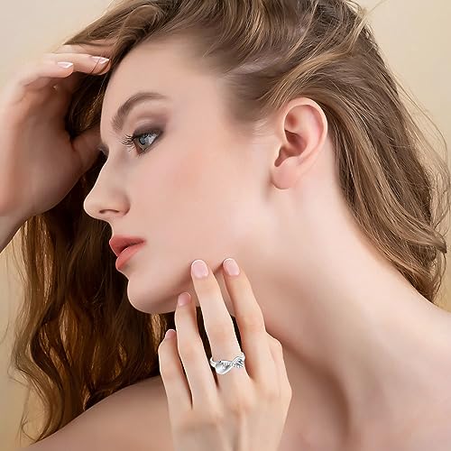 Cremation Jewelry Urn Ring for Ashes Infinity Crystal Memorial Ring for Human Dog Cat Ashes Stainless Steel Keepsake Ring for Women, Stainless Steel steel, not Silver 10