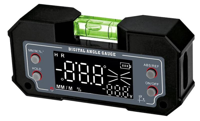 [Australia - AusPower] - 3-in-1 Digital Angle Gauge Inclinometer with Magnetic Base Dual-Axis (XY Axis) Bevel Angle Finder Backlight Display High Accuracy IP54 Waterproof for Woodworking Saw Blade Alignment & DIY Projects Grey 