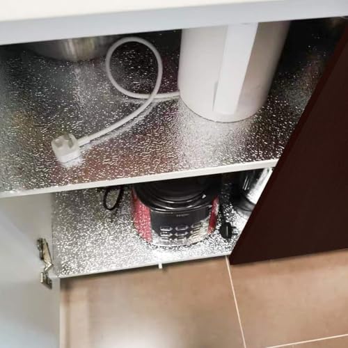 24"x197" Kitchen Wallpaper Oil Proof Sticker Silver Metallic Contact Paper 24" x 197"
