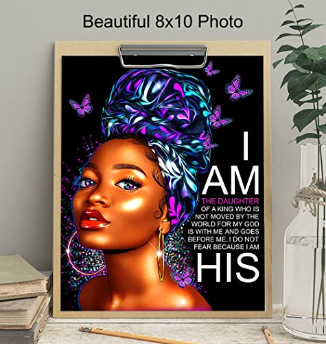 African American Christian Wall Art - Bible Verse Poster for Black Women
