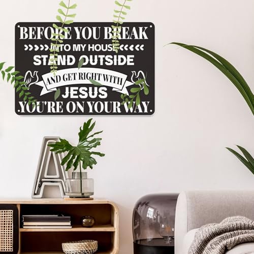Pray to Jesus Metal Tin Sign Christian Metal Tin Sign Inspirational Quotes Bible Verse Sign Faith Pictures Religious Scripture Tin Sign Prints Posters for Living Room Bedroom 8x12 Inch Pray to Jesus