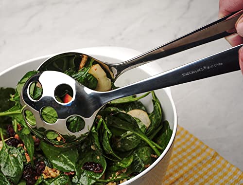 RSVP International Endurance Kitchen Collection Salad Serving Set, Dishwasher Safe, Set of 2, Stainless Steel