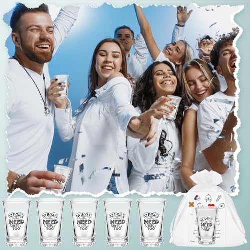 Pickmesh 24 Sets Nurse Week Gifts Bulk for Women with 1.2oz Acrylic Shot Glasses Thank You Cards Gift Bag Funny Ideas for Appreciation Nursing Student Rn Lpn Practitioner Retirement Graduation 2026