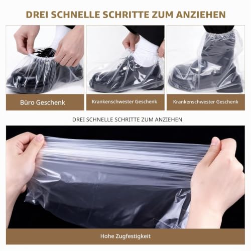 Shoe Covers Waterproof 15 Pairs, Disposable Shoe Covers with Elastic Band, Unisex Shoe Rain Protection, Transparent and Non-Slip, Suitable for Use When Camping Outdoors