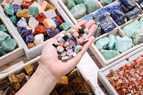 CrystalTears Assorted Healing Stones Crystals Bulk Tumbled Polished Stone Chips Natural Chakra Quartz Crystal Gemstones for Reiki Meditation Therapy Beginners Home Decor Christmas Gift #2 tumbled stone chips