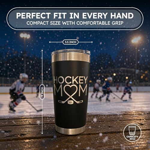 Maverick Advantage Hockey Mom Dad Tumbler Set 20oz Black Sliding Lock Lid