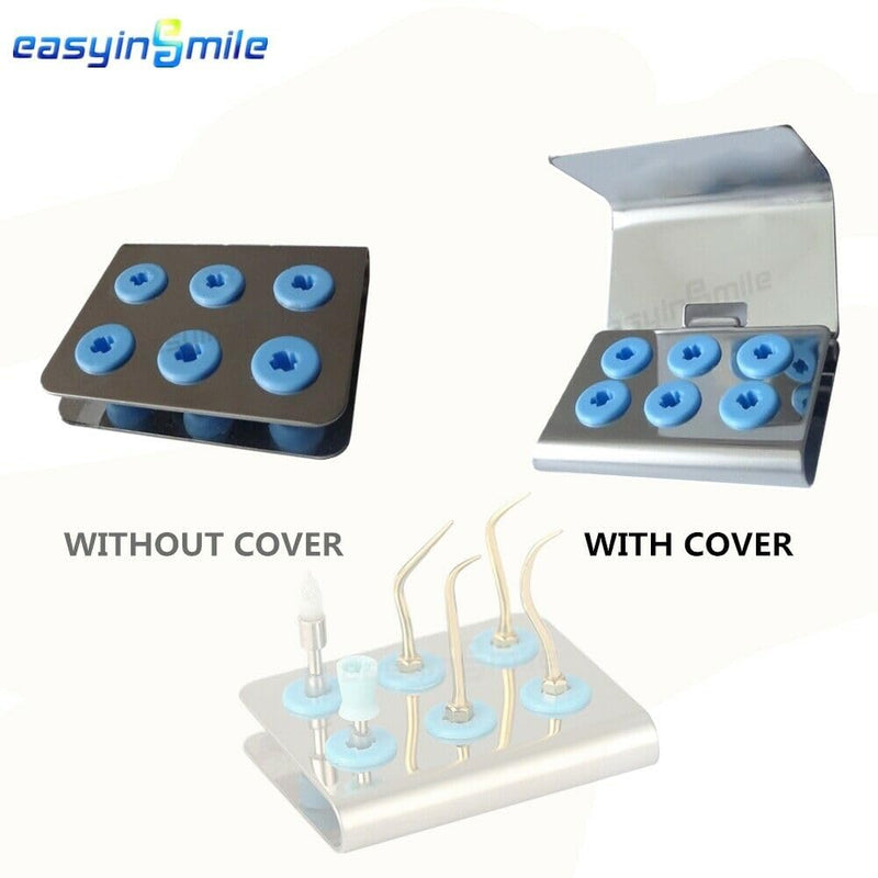 [Australia - AusPower] - Dental Ultrasonic Piezo Scaler Tip Holder Box with Cover 6H Block Stand fit EMS NSK 