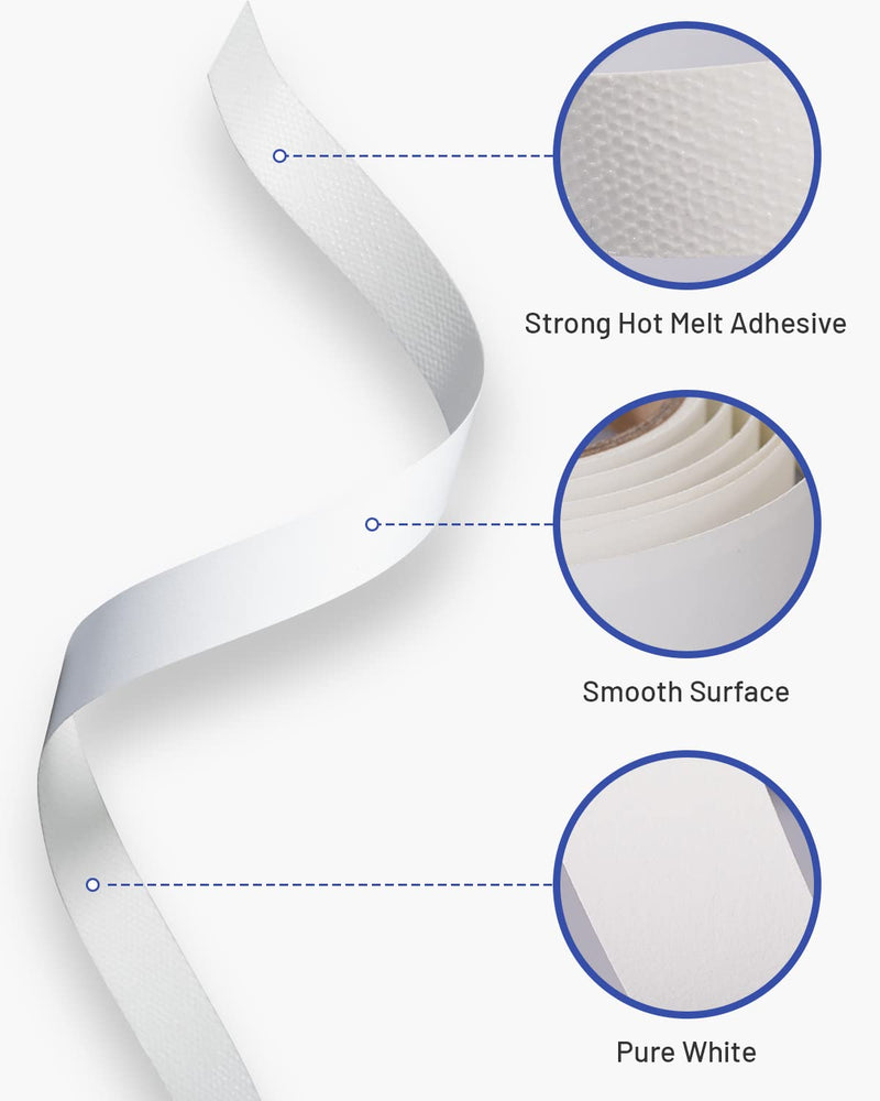 Melamine Edge Banding White 5/8 inch x 25 ft Veneer Edging Easy Application Iron on Edge Banding Tape for Cabinet Plywood Repairs Furniture Restoration 5/8 inch x 25ft 1