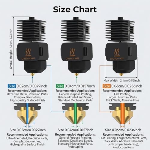 For Bambu Lab A1 A1 Mini Hardened Steel Nozzle and Silicone Sock Set 0.2mm 0.4mm 0.6mm Hotend Print Head With Silicone Sleeve And Hex Wrench