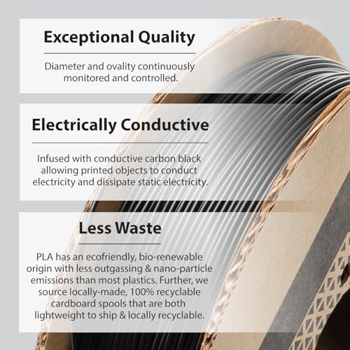 Proto-pasta CDP11705 Composite Conductive PLA, 1.75 mm 500 g, Black